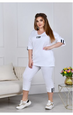 Батальний спортивний костюм з капрі FD-FIL-3637 білий
