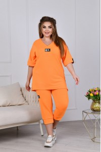 Батальний спортивний костюм з капрі (рр 52-66)