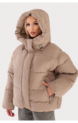 Зимома куртка біопух (S-2XL)  MFash капучино