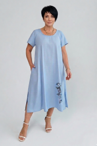 Сукня льон (рр 50-60) великого розміру Троянда