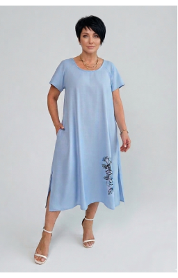 Сукня льон (рр 50-60) великого розміру Троянда