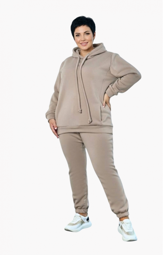 Теплий костюм Afina з худі SIZE+