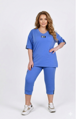 Спортивний костюм Size+ з капрі (рр 52-66)