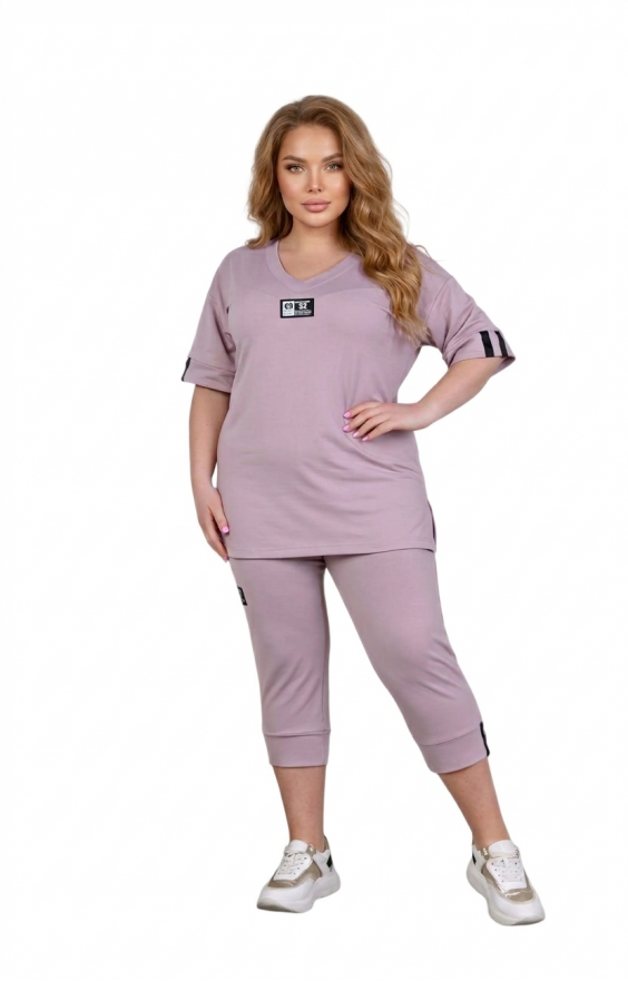 Спортивний костюм Size+ з капрі FD-FIL-3637 чорний