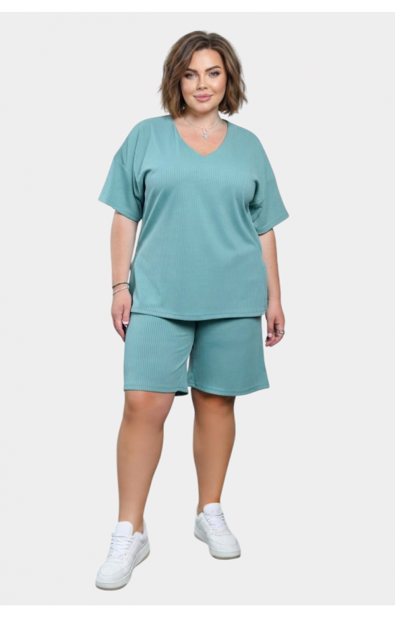 Костюм Size+ з шортами рубчик (р 52-62)