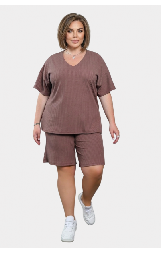 Костюм Size+ з шортами рубчик (р 52-62)