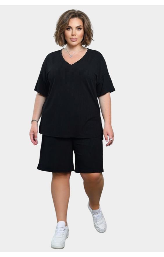 Костюм Size+ з шортами рубчик (р 52-62)