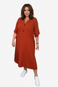 Сукня льон (48-62) IRINA  Size Plus  оливка
