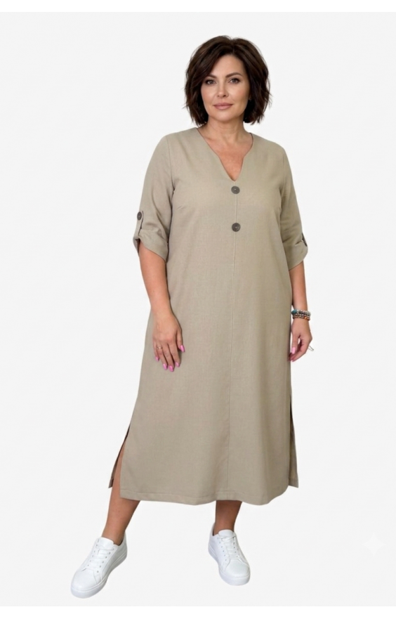 Сукня льон (48-62) IRINA Size Plus терракот Сукня льон (48-62) IRINA Size Plus терракот