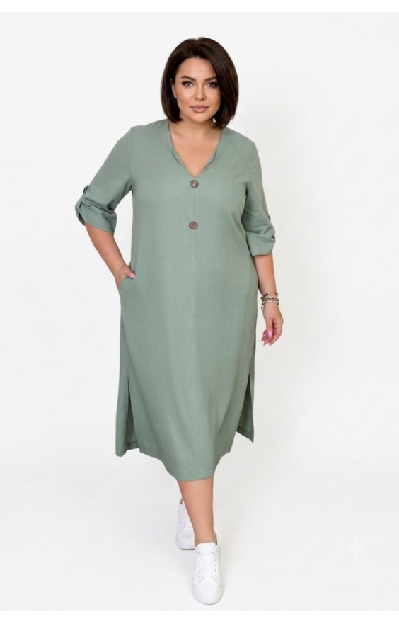 Сукня льон (48-62) IRINA Size Plus терракот Сукня льон (48-62) IRINA Size Plus терракот