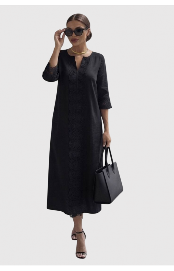 Сукня льон з мереживом Size+  (р 48-62)