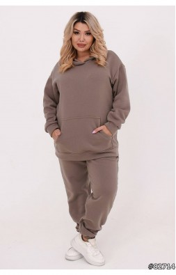 Теплий  костюм (54-56 мокко) KRA-127 на флісі