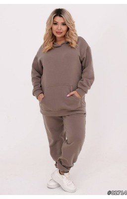 Теплий  костюм (54-56 мокко) KRA-127 на флісі