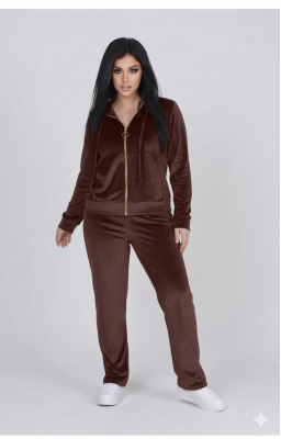 Велюровий  спортивний костюм Софія  (рр 48-60) шоколад