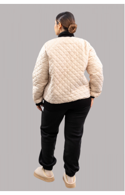 Бомбер куртка Size+ (р48-62) бежево-молочний