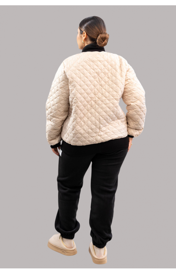 Бомбер куртка Size+ (р48-62) бежево-молочний Бомбер куртка Size+ (р48-62) бежево-молочний