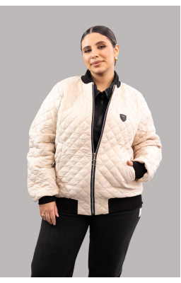 Бомбер куртка Size+ (р48-62) бежево-молочний