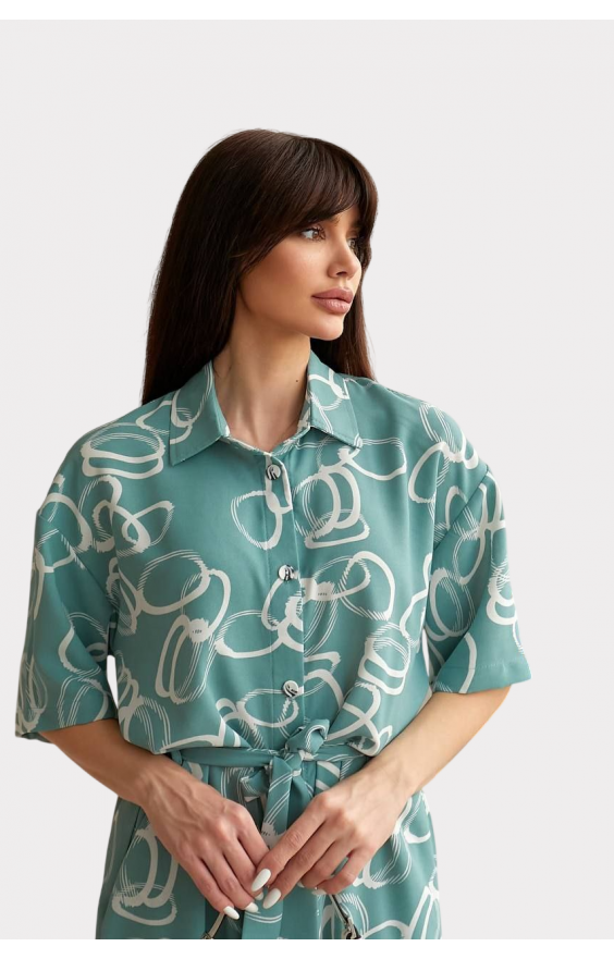 Сукня-сорочка міді з поясом (р42-60)