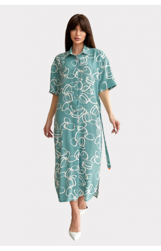 Сукня-сорочка міді з поясом (р42-60)