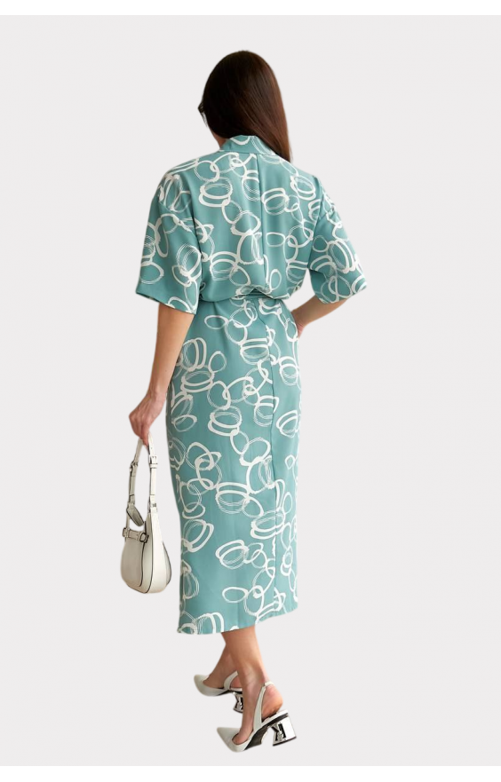 Сукня-сорочка міді з поясом (р42-60)