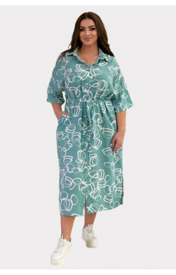 Сукня-сорочка міді з поясом (р42-60)