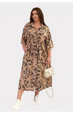 Сукня-сорочка міді з поясом (р42-60)