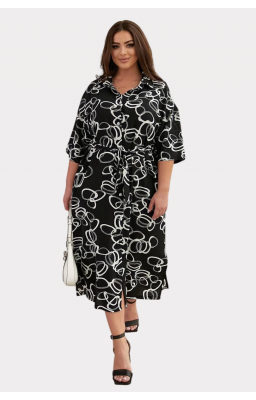 Сукня-сорочка міді з поясом (р42-60)