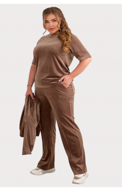 Костюм трійка Naobi (рр 42-56) велюр плюш 