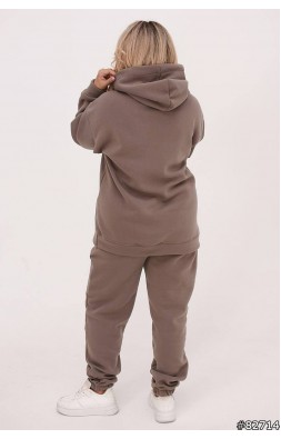 Теплий  костюм (54-56 мокко) KRA-127 на флісі