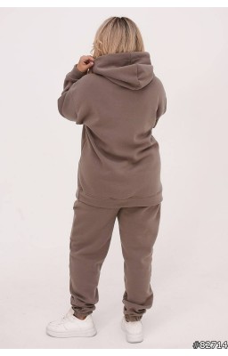 Теплий  костюм (54-56 мокко) KRA-127 на флісі