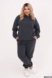 Cпортивний костюм (50-52) чорний на флісі  